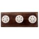 White Flower Ceramic Wooden Hooks